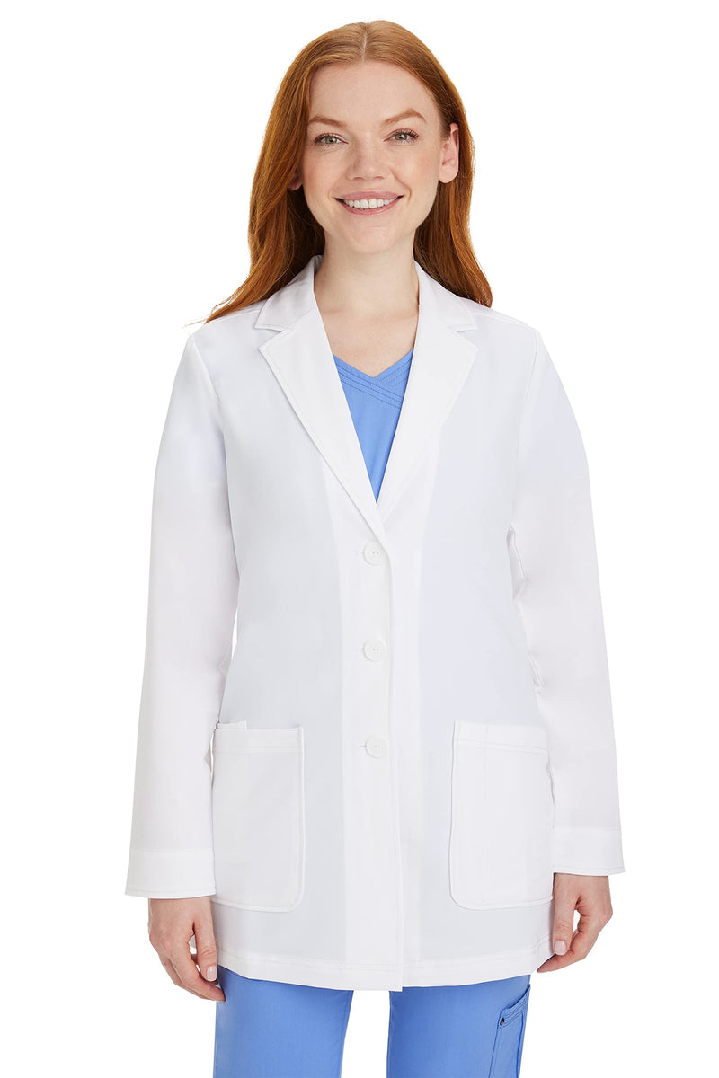 Healing Hands Lab Coat Women 3 Pocket Full Sleeve Mid-Length 5053 Faith The Coat Minimalist Collection White Medium