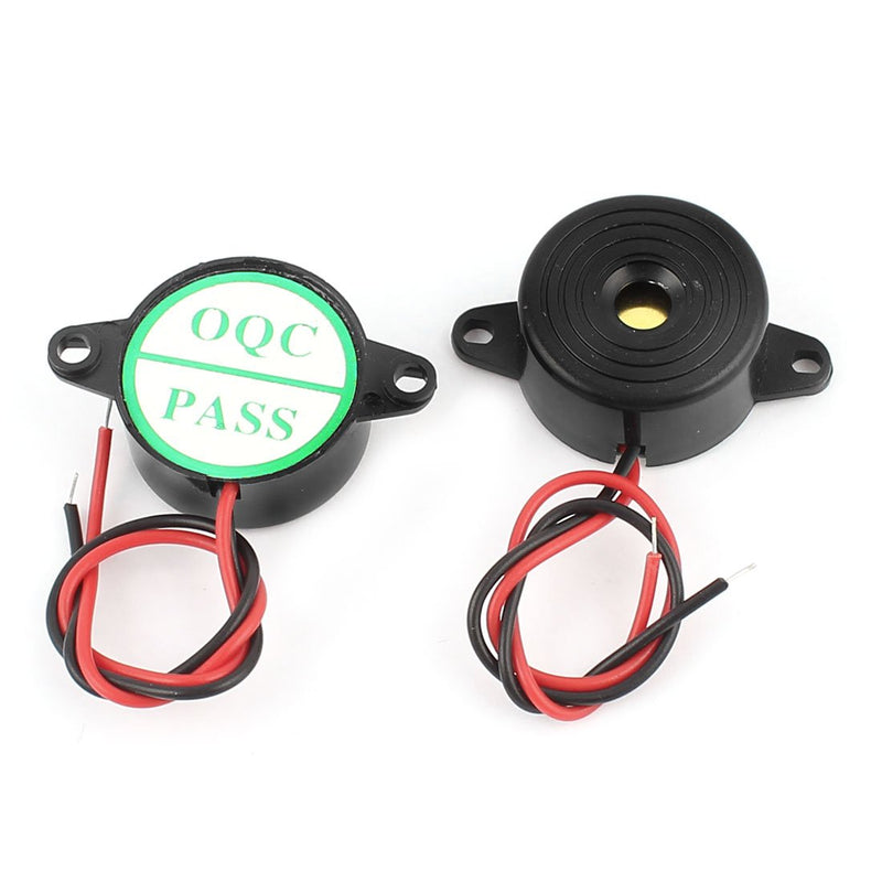 [Australia - AusPower] - uxcell a14092500ux0825 DIY Project DC3-24V Continuous Sound Electronic Alarm Buzzer, Black, 2 Piece 