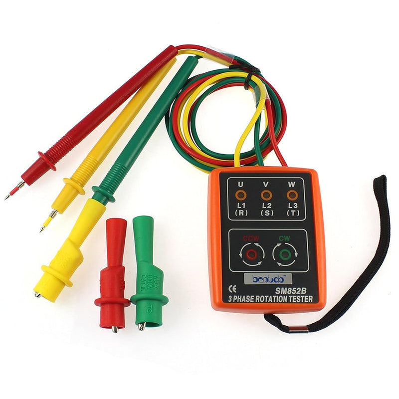 [Australia - AusPower] - SM852B 3 Phase Sequence Rotation Tester LED Indicator Detector Checker Meter 
