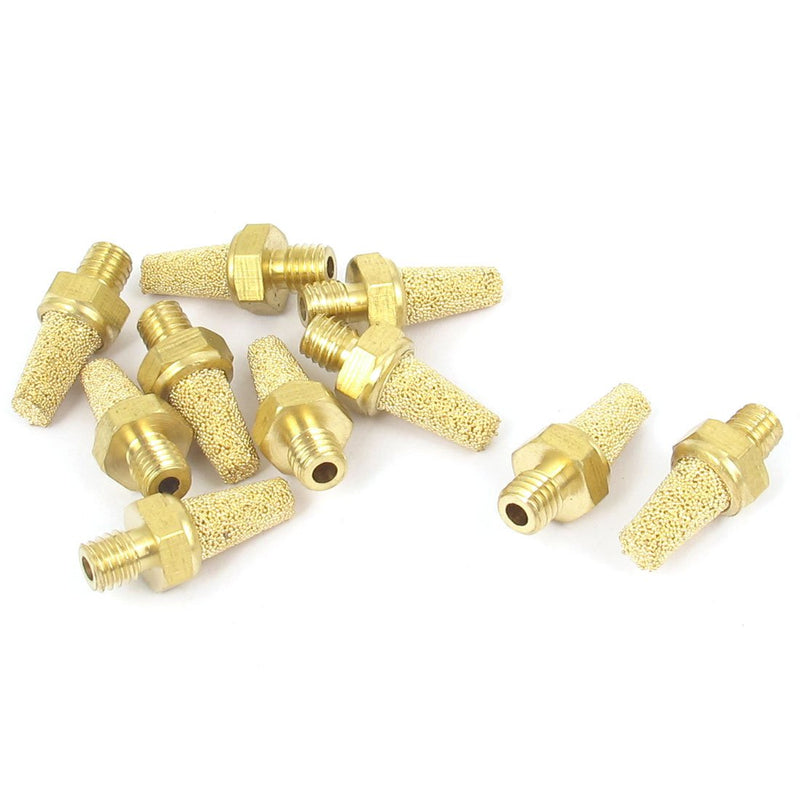 sourcingmap® M5 Thread Brass Pneumatic Air Exhaust Muffler Filter 10pcs | silencer noise filter