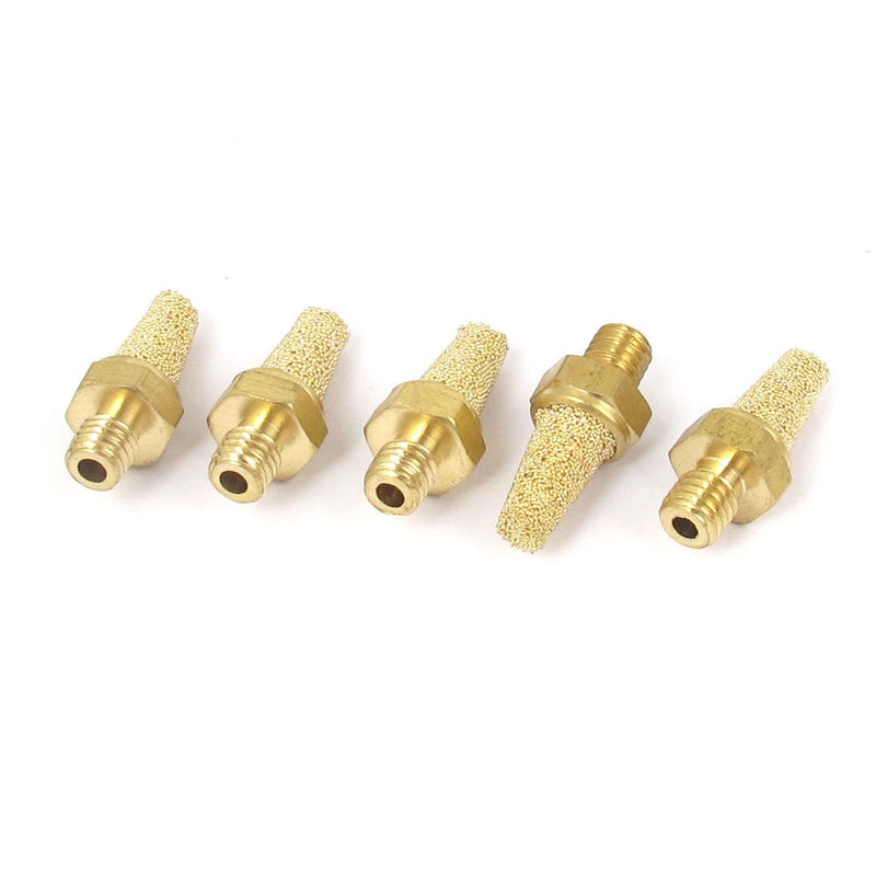 [Australia - AusPower] - uxcell M5 Thread Brass Pneumatic Air Exhaust Muffler Filter 5pcs 