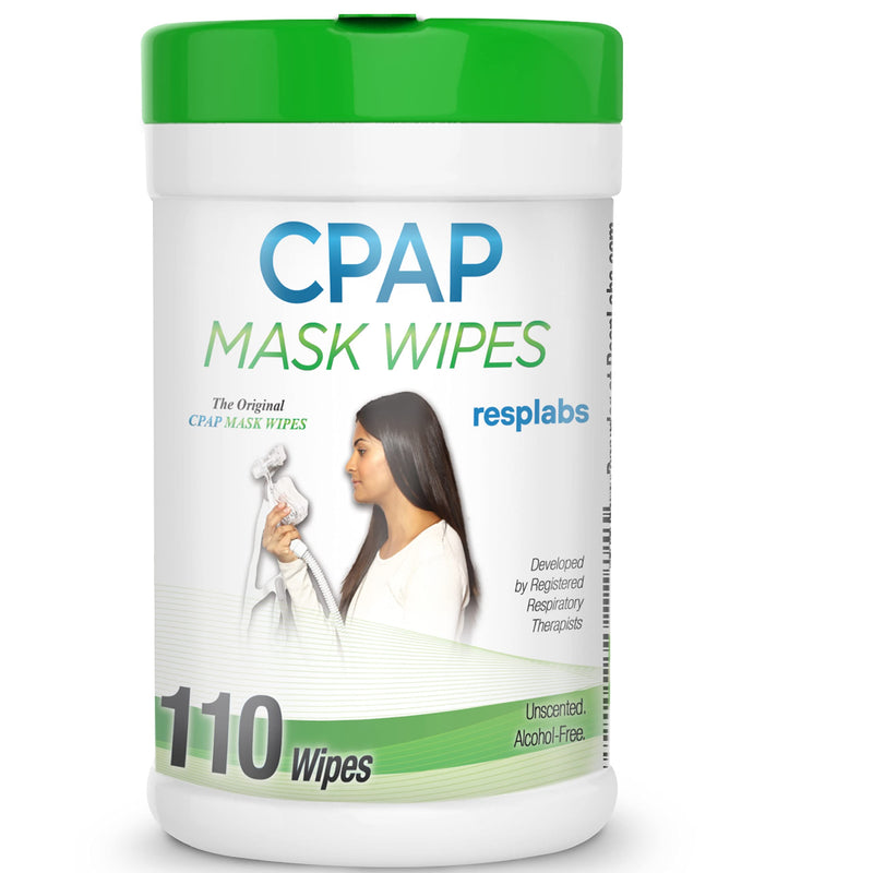 [Australia - AusPower] - resplabs CPAP Mask Wipes for Masks, Cushions - Alcohol-free, Unscented Cleaning Wipe - (Pack of 110) 110 Count (Pack of 1) 