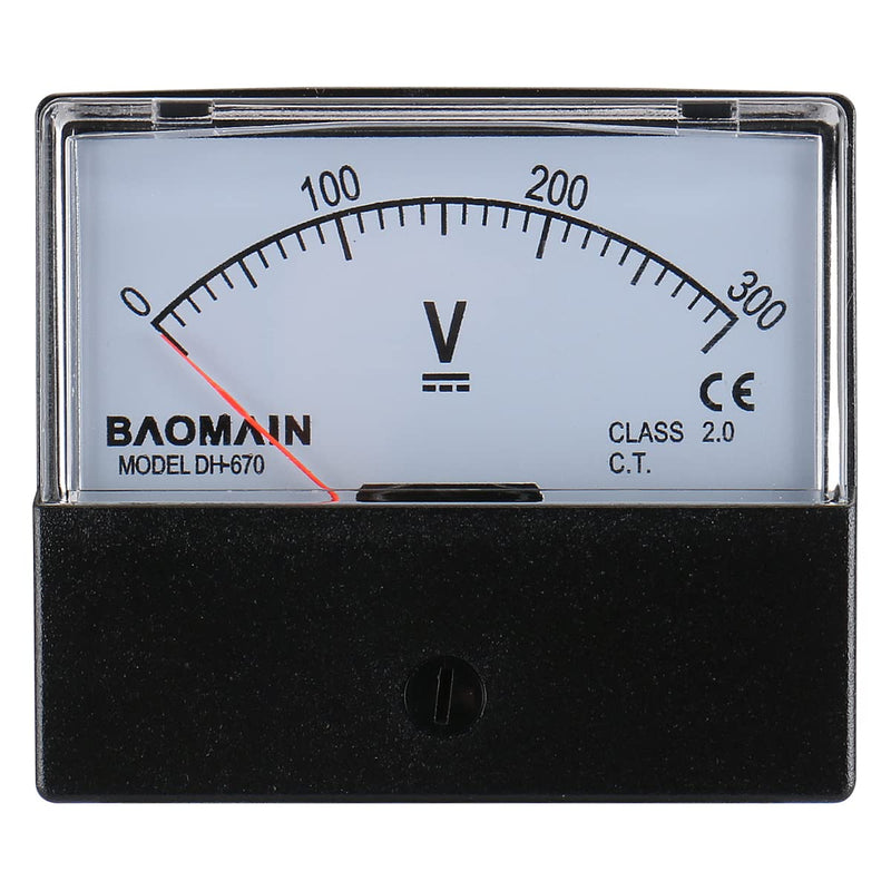[Australia - AusPower] - Baomain Dh-670 DC 300v Volt Analog Panel Mount Meter Voltmeter 