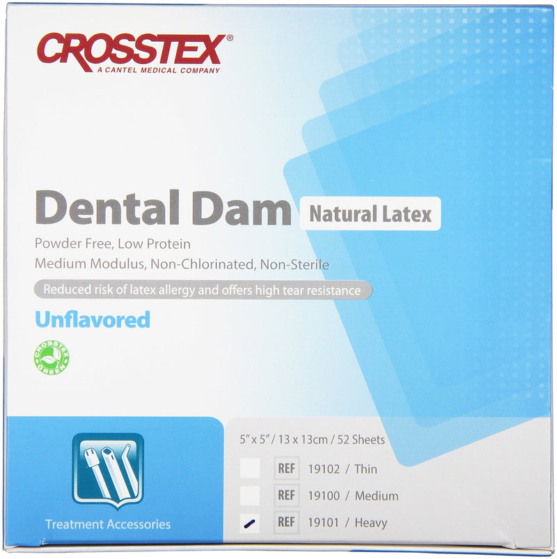 [Australia - AusPower] - Crosstex 19301 Dental Dam, Latex, Unflavored, Heavy Gauge, 6" x 6" Size, Blue (Pack of 36) 