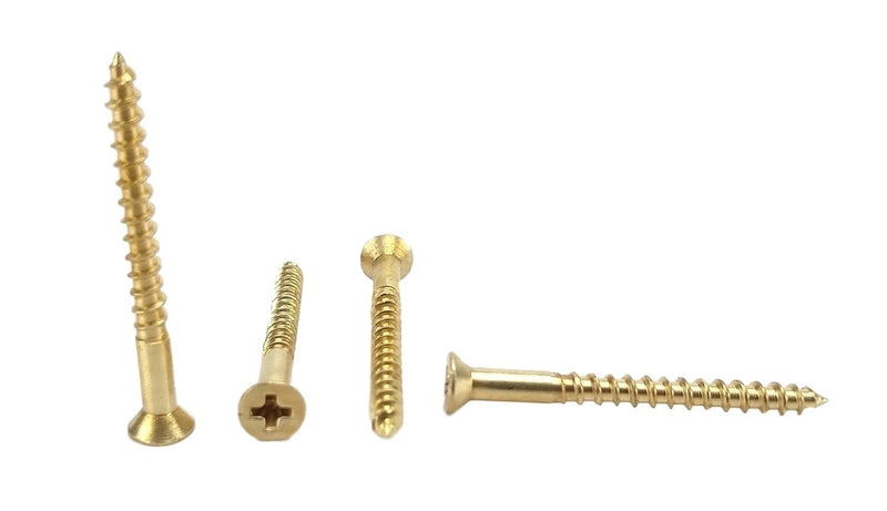 #4 x 1-1/4" Solid Brass Flat Head Philips Wood Screw (1/2" to 1-1/2" in Listing), 100 Pack (#4 x 1-1/4") #4 x 1-1/4"