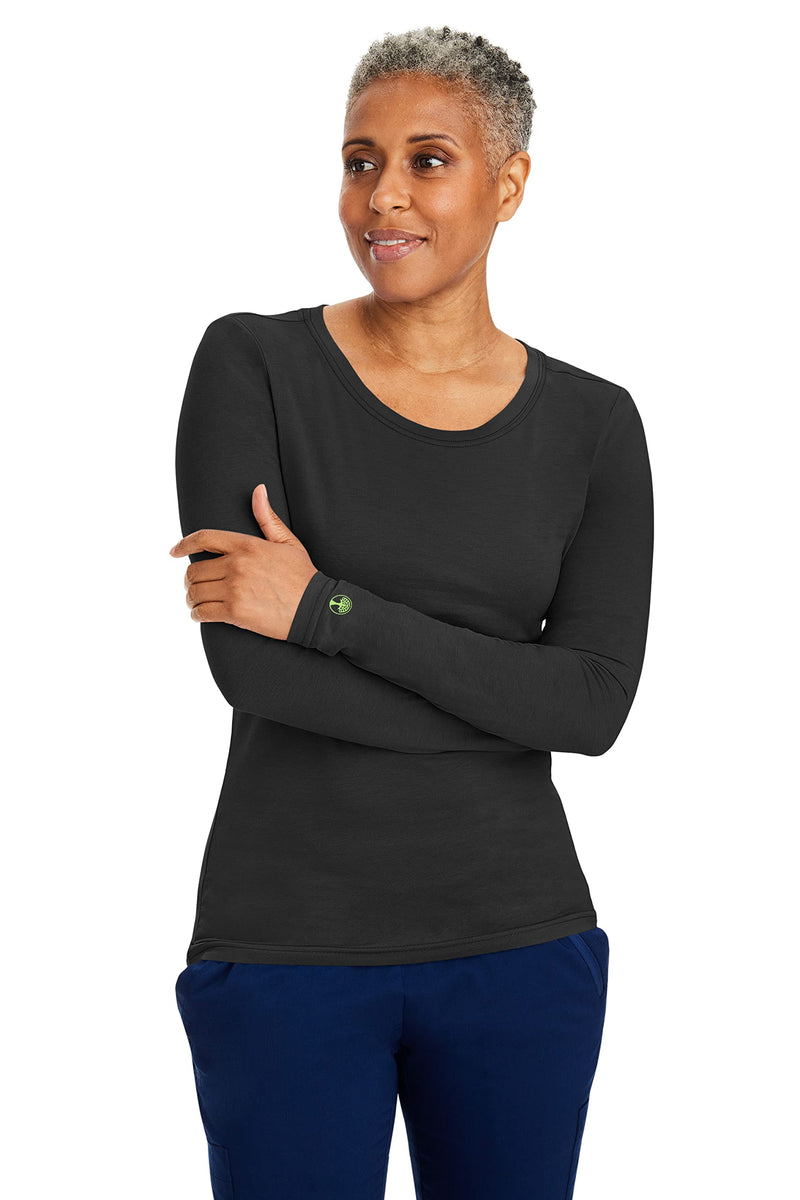 [Australia - AusPower] - Healing Hands Women's Underscrub Soft Knit Melissa Longsleeve Scrub Tee with Breathable & Easy Care Fabric 5047 Medium Black 