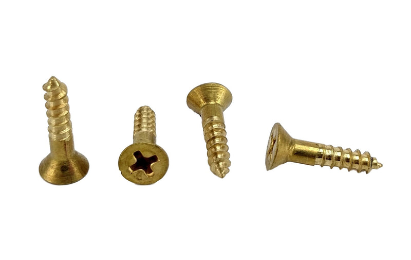 Chenango Supply N.6 x 5/8inches Solid Brass Flat Head Philips Wood Screw (1/2inches to 1-1/2inches in Listing), 100 Pack (N.6 x 5/8 #6 x 5/8"