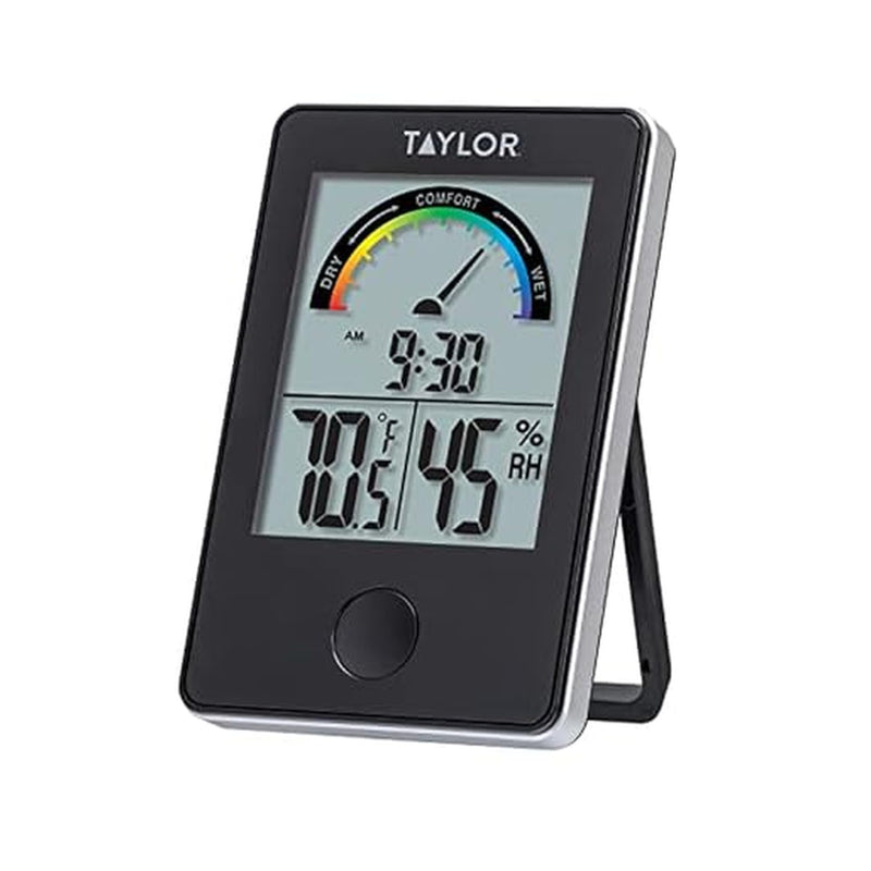 [Australia - AusPower] - Taylor Digital Wireless Indoor Comfort Level Thermometer and Hygrometer, Easy-to-Read Display for Home, Office, Greenhouse, Nursery, and Indoor Areas, Black Single Display 