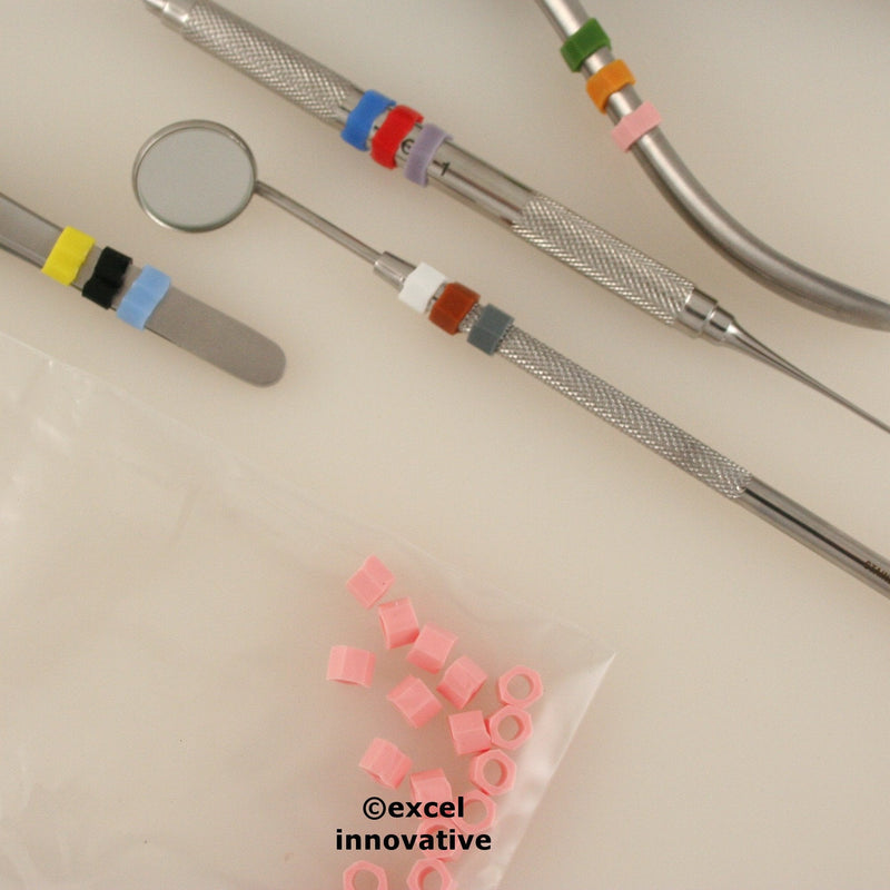 [Australia - AusPower] - Silicone Color Bands for Instruments Identification Sold in Packs of 20 Bands Each Select Color Options | Medixplus (Pink) Pink 