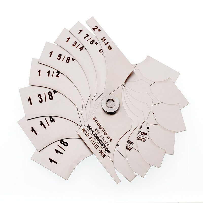 [Australia - AusPower] - Welding Fillet Gage 8 piece set 1-1/8-2 Inch Measure tool inspection Gauge 28.6-50.8mm & ''1/8-2'' 
