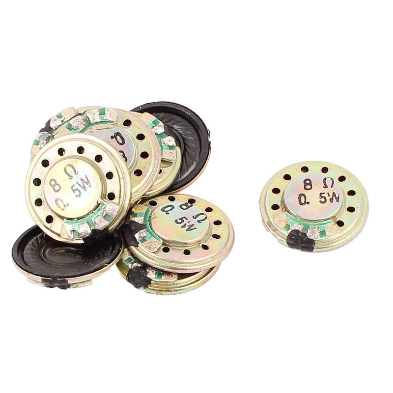 [Australia - AusPower] - uxcell a15112300ux1616 0.5W 8 Ohm Internal Mini Magnet Speaker Loudspeaker 20mm 10Pcs (Pack of 10) 