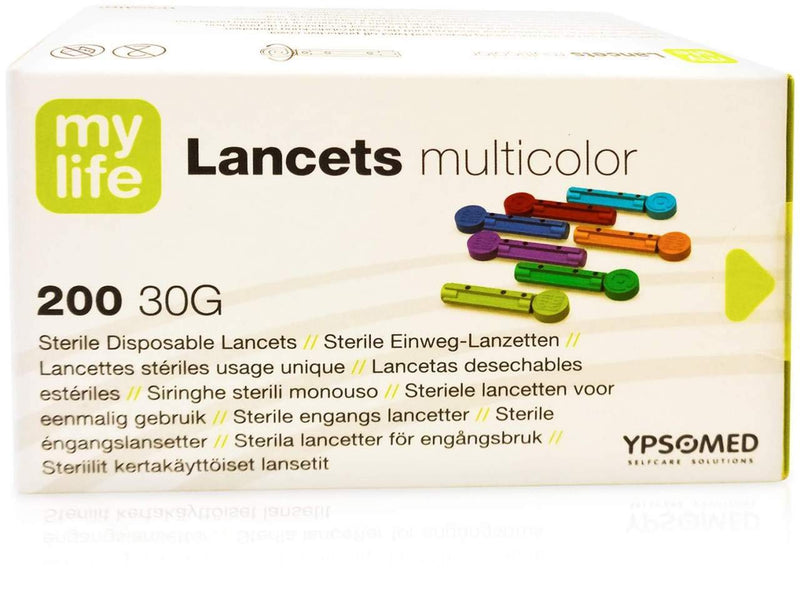 [Australia - AusPower] - Mylife Multicolour lancets,Pack of 200,30g,Single use Disposable lancets by YPSOMED 