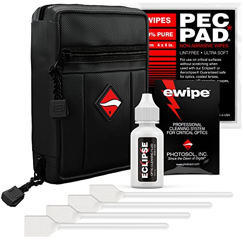 Photographic Solutions Digital Survival Kit - Type-2 (17mm) Sensor Swabs, PEC-PAD Photo Wipes, E-Wipe Packet, Eclipse Optic Cleaning Fluid - Camera Cleaning Kit with Travel Bag Type-2 (17mm)