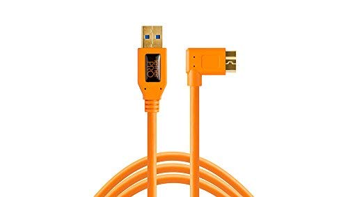 [Australia - AusPower] - Tether Tools TetherPro USB 3.0 to Micro-B Right Angle Cable | for Fast Transfer and Connection Between Camera and Computer | High Visibility Orange | 15 Feet (4.6 m) 