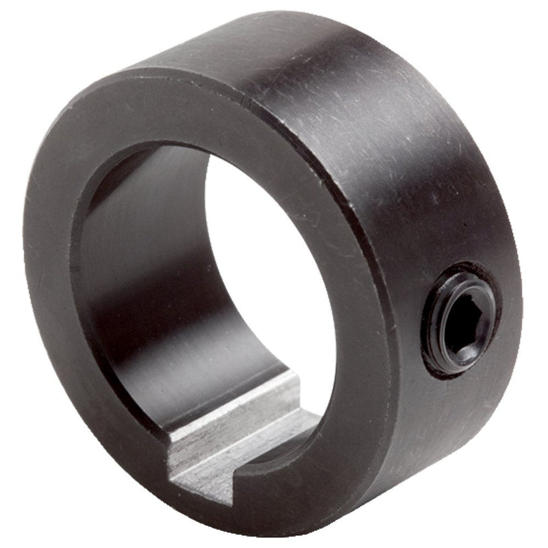 [Australia - AusPower] - C-100-KWX5 Set Screw Collar with Keyway, Black Oxide Plating, Steel, 1" Bore Size, 1-1/2" OD with 5/16"-24" x 1/4" Set Screw (Pack of 5) 