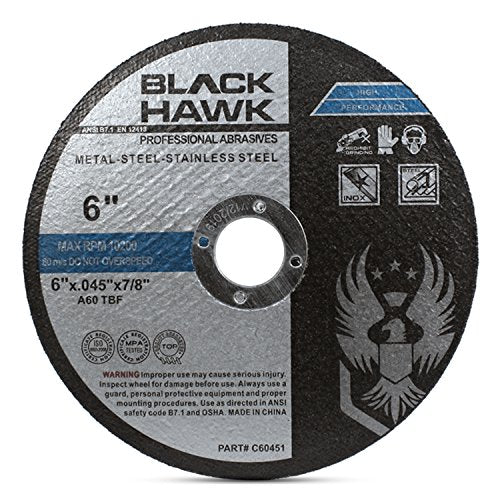 [Australia - AusPower] - BHA Metal and Stainless Steel Thin Cut Off Wheels for Angle Grinders, 6 x .045 x 7/8 - 25 Pack 6 x .045 x 7/8 