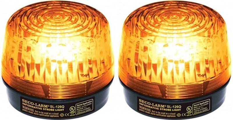 [Australia - AusPower] - Seco-Larm SL-126Q/A Xenon Tube Strobe Light (Pack of 2), Amber, Easy 2-wire Installation, Low Current Consumption, 300 Continuous Hours Lifespan, High-impact Resistant Acrylic, For 6 to 12V Use 