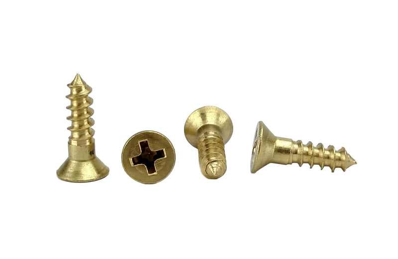 #8 x 5/8" Solid Brass Flat Head Philips Wood Screw (1/2" to 1-1/2" in Listing), 100 Pack (#8 x 5/8") #8 x 5/8"
