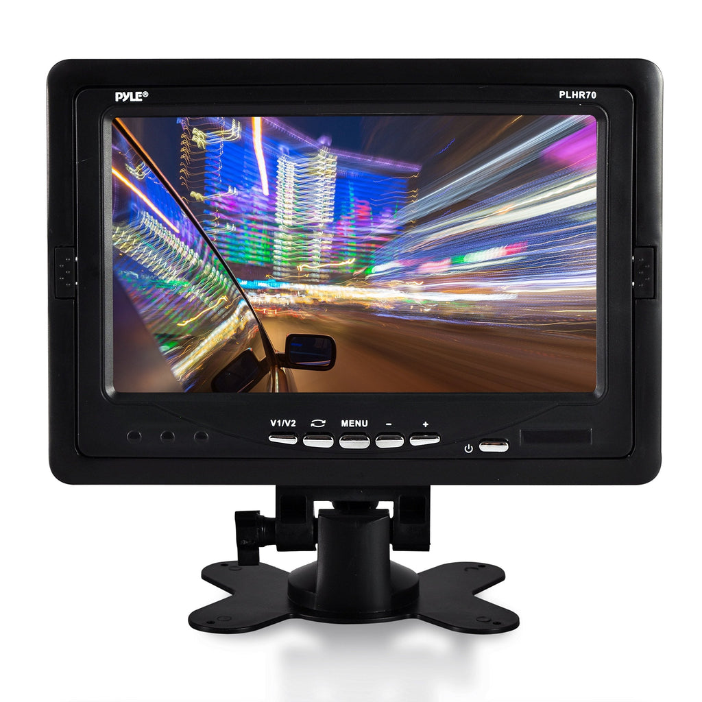 [Australia - AusPower] - Pyle Premium 7” Inches Rearview Car LCD Monitor by – Parking Monitor Assistant with Wireless Remote Control – Full Color Wide Screen – Can Be Installed in Headrest Post (PLHR70) 