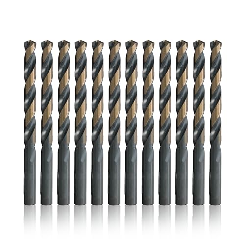 Drill America 7.50mm High Speed Steel Black & Gold KFD Split Point Drill Bit (Pack of 12), KFD Series