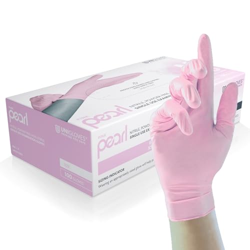 Unigloves GP0052 Nitrile Examination Gloves, Small, Pink (Pack of 100) S