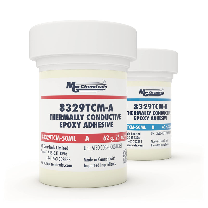 [Australia - AusPower] - MG Chemicals - 8329TCM-50ML 8329TCM Thermally Conductive Adhesive - Medium Cure Epoxy, 50 mL, 2-Part Kit, 50 mL Kit 
