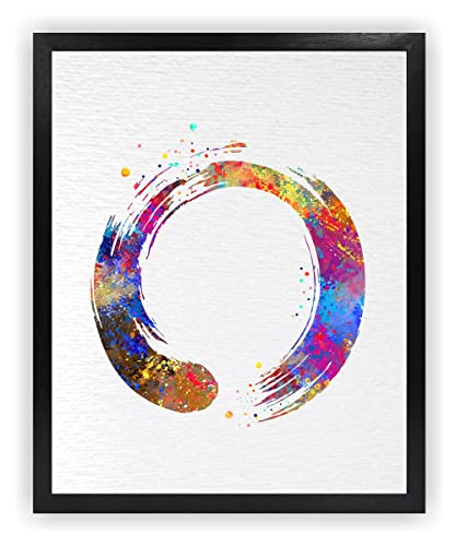 Dignovel Studios 11X14 Unframed Zen Circle Enso Symbol Buddhism Meditation Yoga Watercolor Art Print Poster Giclee Decor Home N428 14"L x 11"W