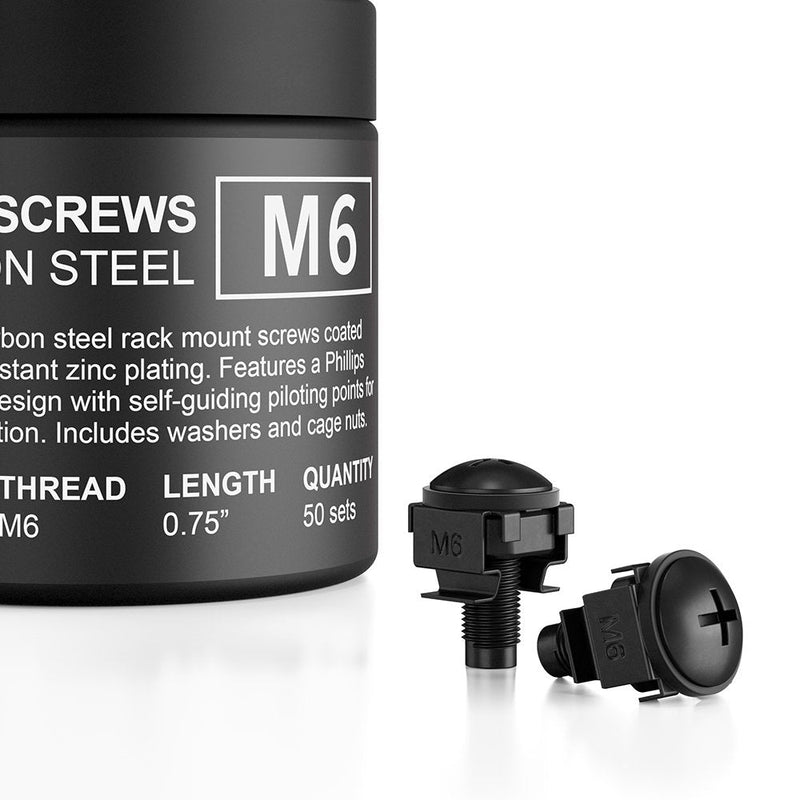[Australia - AusPower] - AC Infinity Carbon Steel M6 Rack Screws, Nylon Washers, and Cage Nuts. 50-Piece Set for Equipment Server Racks, enclosures, and cabinets. Black One Size 