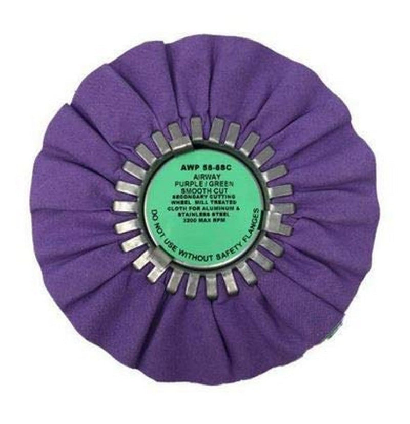 [Australia - AusPower] - Zephyr Products AWP 58-8 SC Purple/Green Smooth Cut Airway Buffing Wheel 
