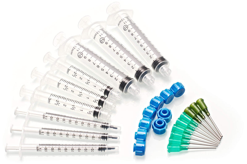 [Australia - AusPower] - The 9 Pack - 10ml 3ml 1ml Syringes with 14G & 18G Blunt Tipped Dispensing Needles and Syringe Caps, Luer Lock | Repair Refill Mix Measure Transfer Ink Juice Oil Wood Glue Adhesive Epoxy 
