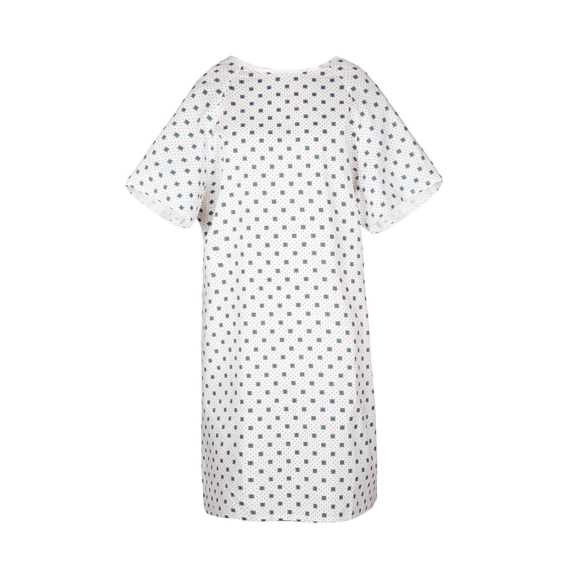 [Australia - AusPower] - Linteum Textile Supply 01 Pack Hospital Patient Gown for Medical Exam - Twill Classic Economy White & Blue Snowflake - One Size Fits All 1 Blue - Snow Flake 