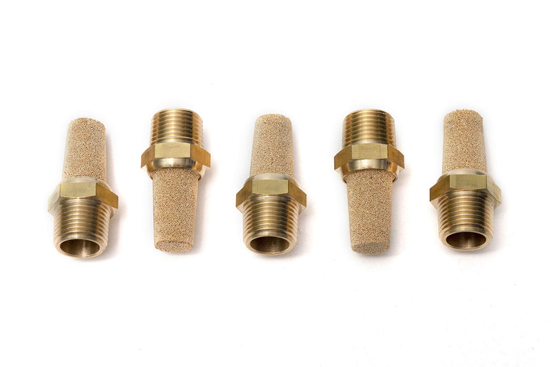 Brass Pneumatic Muffler Filter 3/8" Male NPT Noise Reduce Air Solenoid Valve Silencer Connector (Pack of 5)