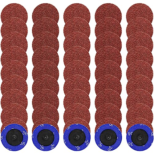 ABN 2-inch 36 grit aluminum oxide hook and loop sanding discs, 50-pack round abrasive pads