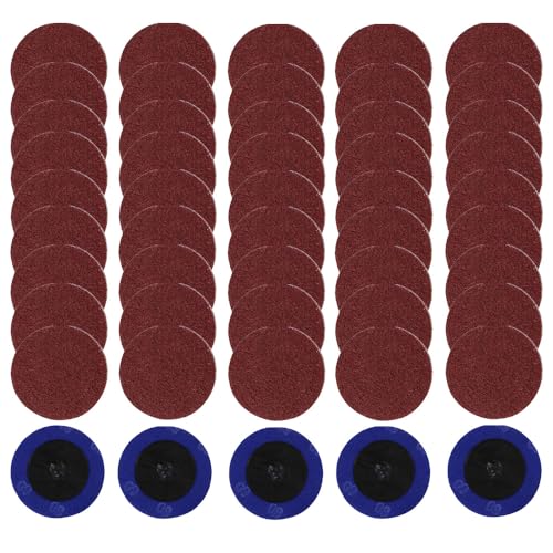 ABN 2-inch 60 grit aluminum oxide sanding discs, 50-pack hook and loop round sander pads