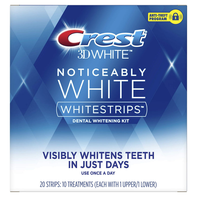 [Australia - AusPower] - Crest 3D Whitestrips, Noticeably White, Teeth Whitening Strip Kit, 20 Strips (10 Count Pack) 