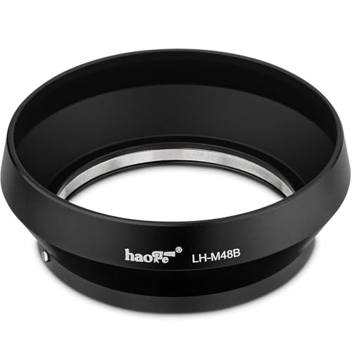 Haoge LH-M48B Metal Lens Hood Shade for Olympus M.ZUIKO Digital 17mm F1.8 17 1.8 Lens Replaces LH-48B Black [Black-Round-]