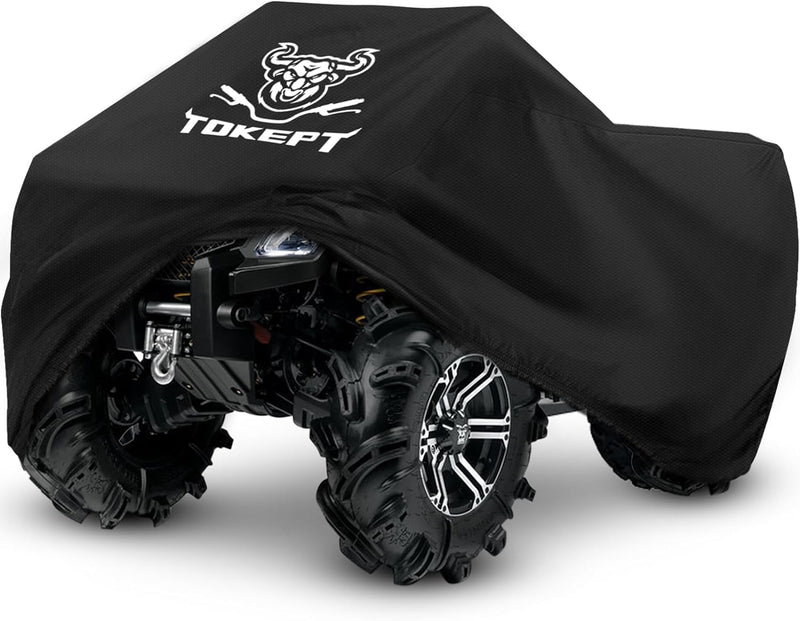 [Australia - AusPower] - ATV Cover, Heavy Duty Black Waterproof Oxford Fabric Protective 4 Wheeler Quad Cover for 86" Kawasaki Honda Polaris Yamaha (86''L x 38''W x 42''H) XXL-86''L x 38''W x 42''H 
