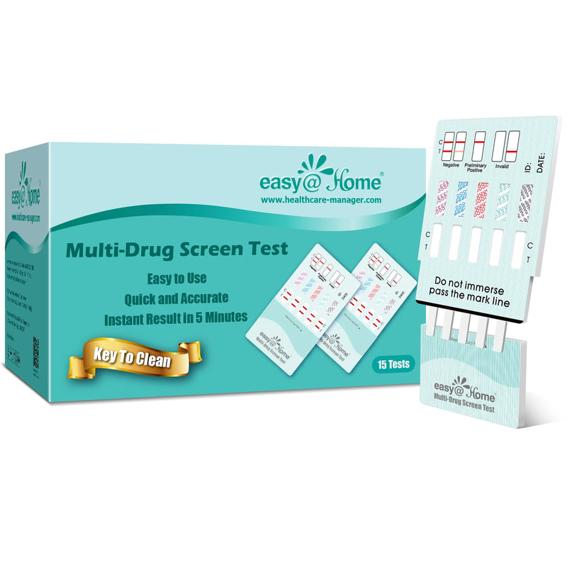 Easy@Home Multi-Drug Screen Test: 5 Pack Urine Drug Tests Kit, Testing BZO/COC/THC/MET/MOR/OXY/BAR/BUP/MTD/TCA, Instant Drugs Test Including Marijuana Test, #EDOAP-7104