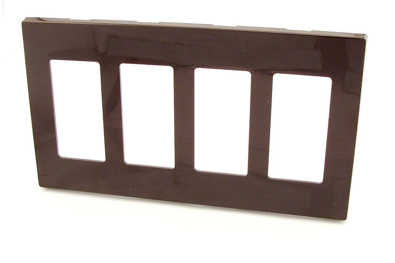 [Australia - AusPower] - Leviton 80312 4-Gang Decora Plus Wallplate Screwless Snap-On Mount, Brown 4 Gang Wall Plate 