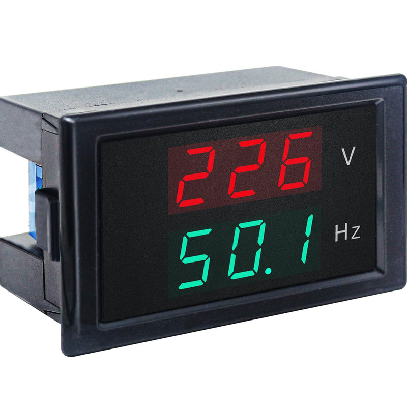KETOTEK Digital AC Voltmeter Panel Mounting Meter AC80-300V Frequency Counter 45.0-65.0 HZ LED Display Voltage Volt Frequency Meter Tester Gauge V-H