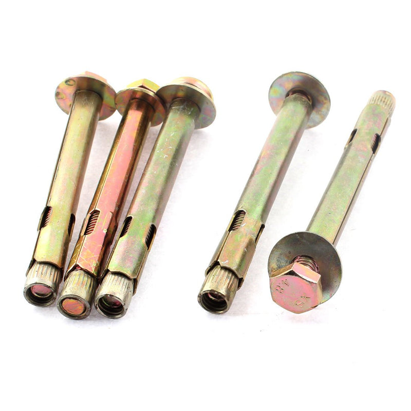[Australia - AusPower] - uxcell M8 x 100mm Thread Hex Head Split Expansion Bolts Screws 5 Pcs 