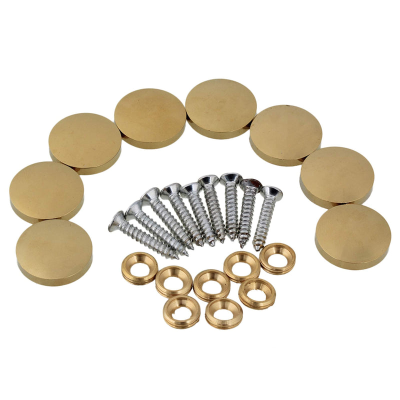 [Australia - AusPower] - RDEXP 20mm Dia Golden Decorative Mirror Table Brass Round Screw Cap Nails Home Decor Wardrobes Furniture Fittings Pack of 8 