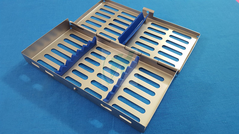 [Australia - AusPower] - French Steel Autoclave Dental Surgical Lab Sterilization Cassette 7" X 3.5" X 0.75" Tray Rack for 7 Instruments (Hti Brand) 