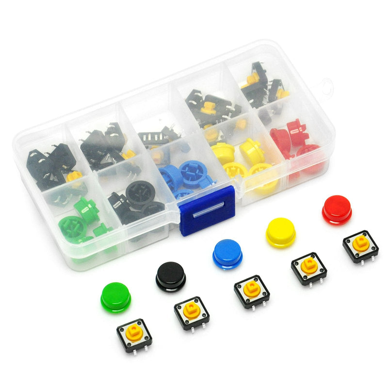[Australia - AusPower] - Gikfun 12x12x7.3 mm Tact Tactile Push Button Momentary SMD PCB Switch with Cap for Arduino (Pack of 25pcs) AE1027 