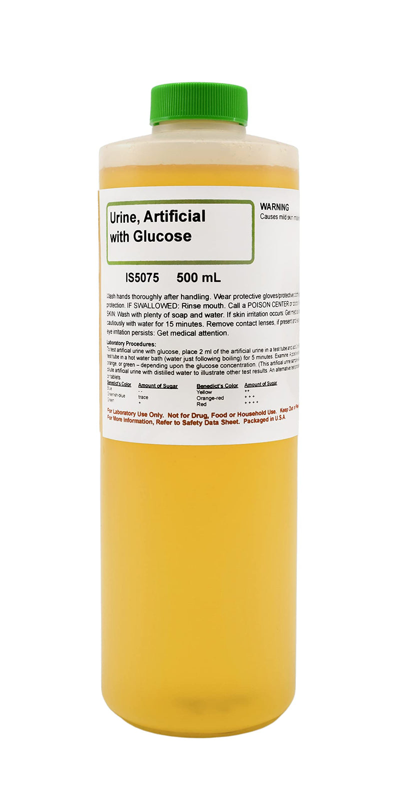 ALDON Innovating Science Simulated (Fake) Fluid with Glucose, 500mL - for Simulated Urinalysis Tests in School Labs Only - Cannot Be Used for Drug Test Evasion - The Curated Chemical Collection