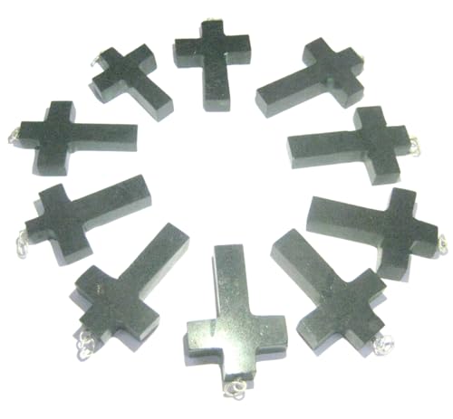 Cross Pendant Set of 3 Black Tourmaline Crystal Pendants Positive Energy Fashion Accessory