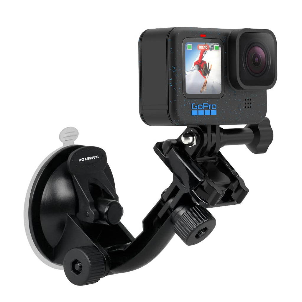 [Australia - AusPower] - Sametop Suction Cup Mount Compatible with Gopro Hero 12, 11, 10, 9, 8, 7, 6, 5, 4, Session, 3+, 3, 2, 1, Hero (2018), Max, Fusion, DJI Osmo Action Cameras; Perfect for Car Windshield and Window 