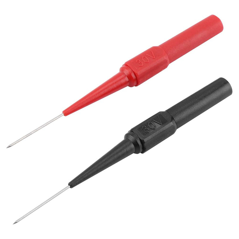 [Australia - AusPower] - Test Probes Insulation Piercing Needle, Yosoo Sharp Stainless Steel Needle Tipped Tip Multimeter Probes Test Leads Flexible Silicon Back Probe Pin for Multimeters 1 Pair 