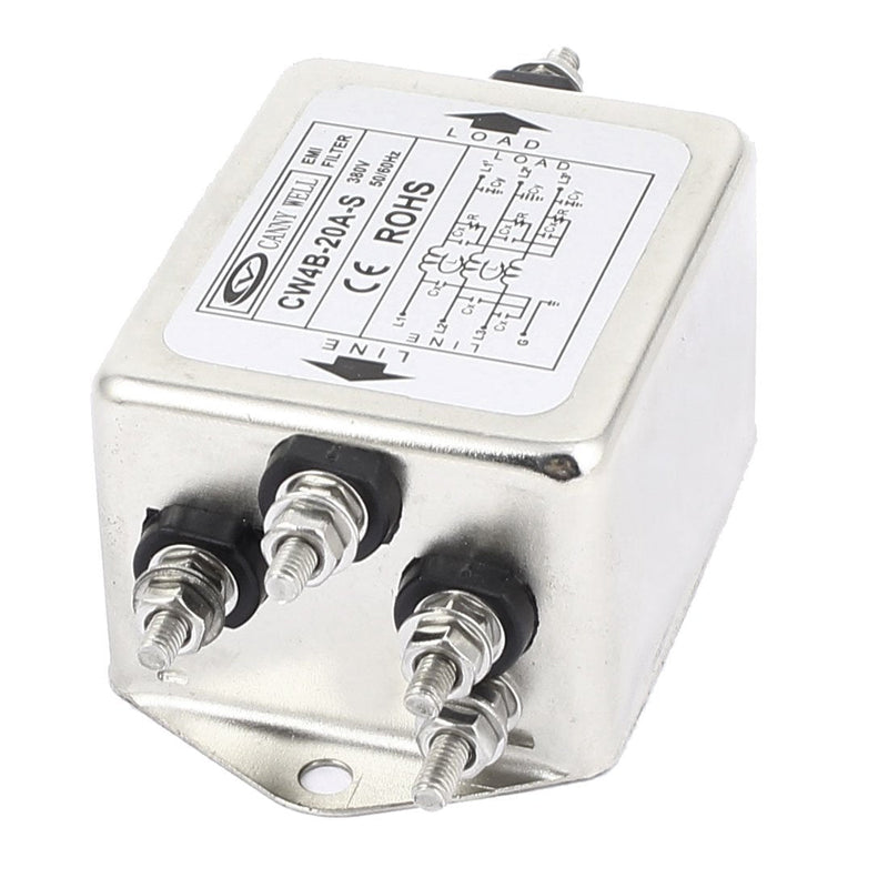 [Australia - AusPower] - uxcell CW4B-20A-S AC 380V 20A 6Pin Metal 3 Phase Suppressor Power EMI Filter 