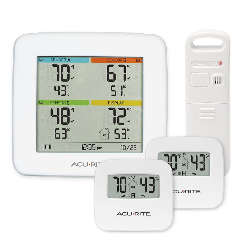 AcuRite 01096M Temperature & Humidity Station with 3 Indoor/Outdoor Sensors 2 Indoor/1 Outdoor
